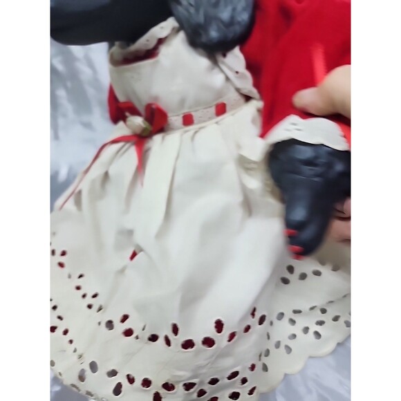 Vtg Shelve Sitter Black Poodle Doll 21” Stuffed Body Ceramic Head And  Feet - Picture 9 of 10